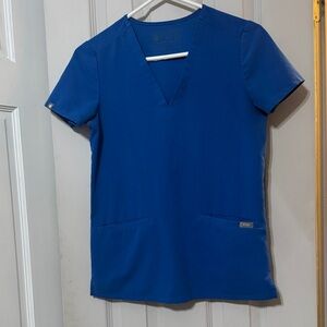 Figs Royal Blue Short Sleeve Women's Top